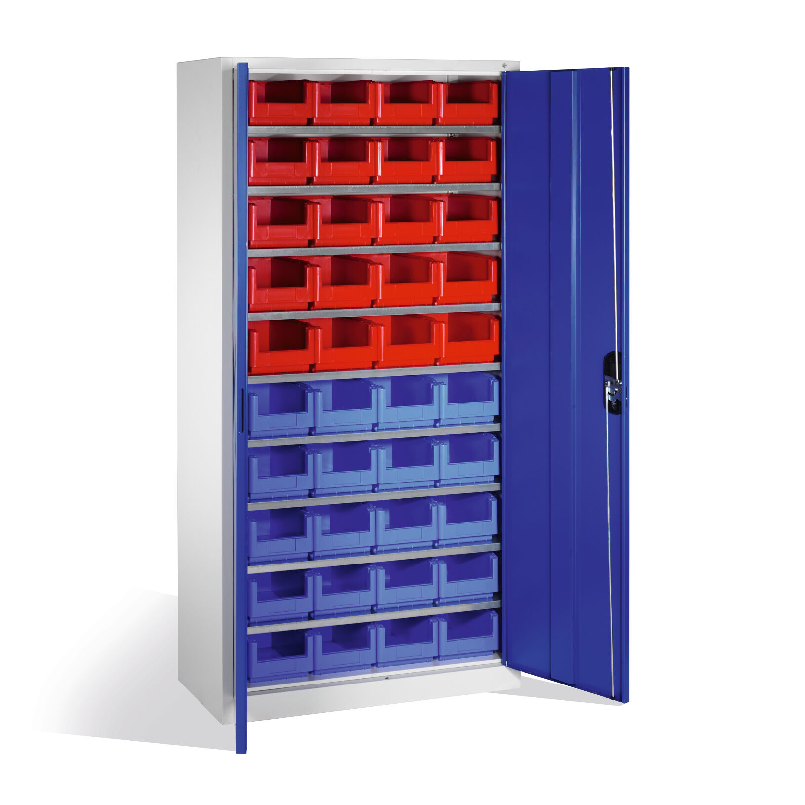 Magazinschrank mit 40 Sichtlagerkästen, H1980xB1000xT420mm